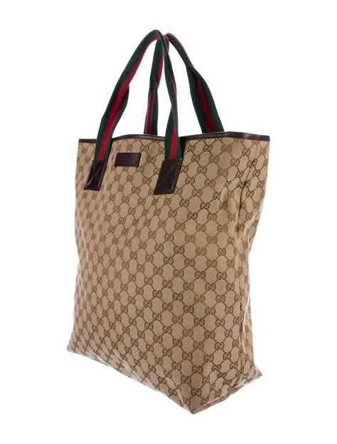 gucci block print bag|Gucci canvas tote.